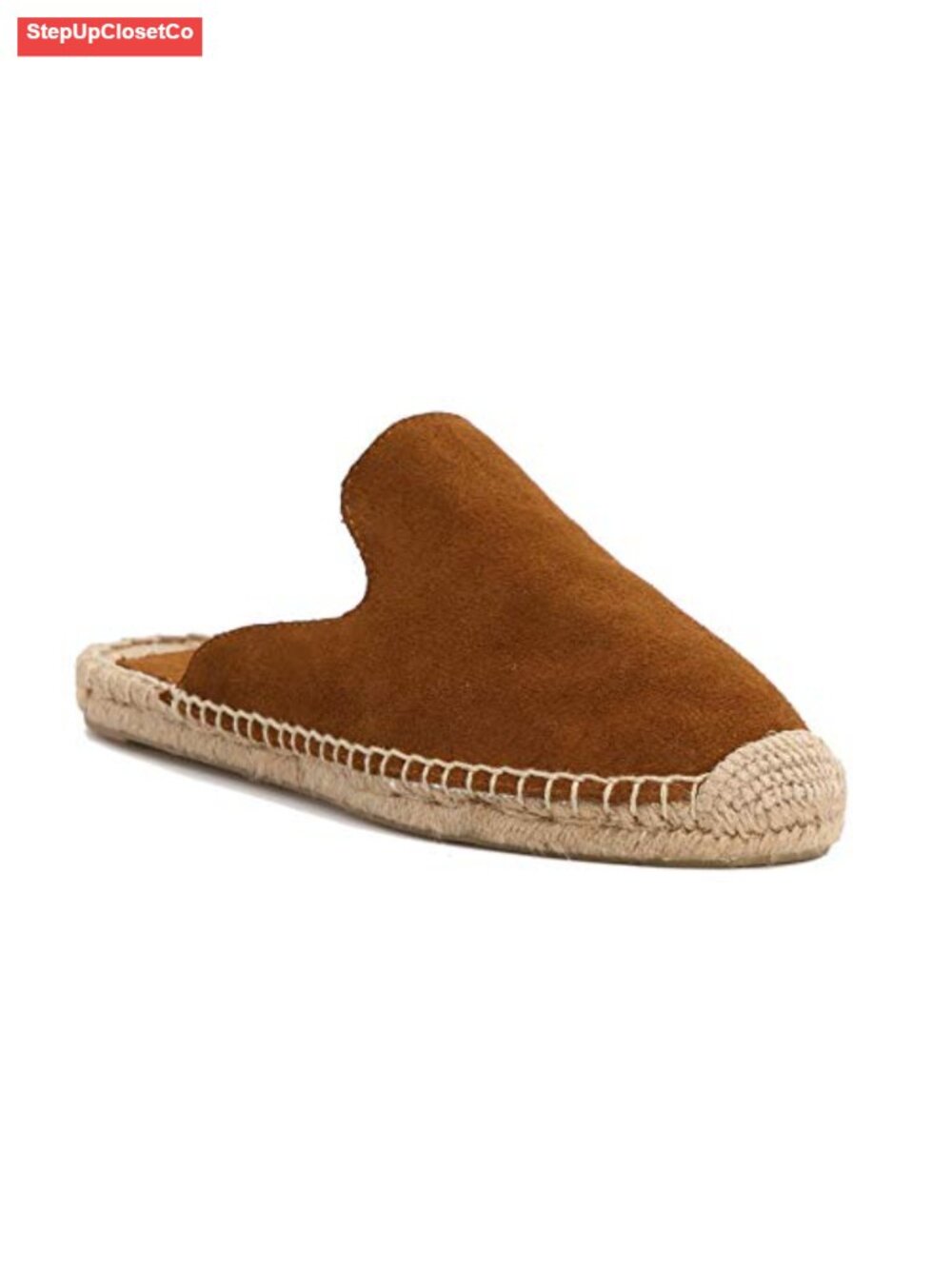 Soft Pigskin Leather Mule Breathable Flat Espadrilles Slip On